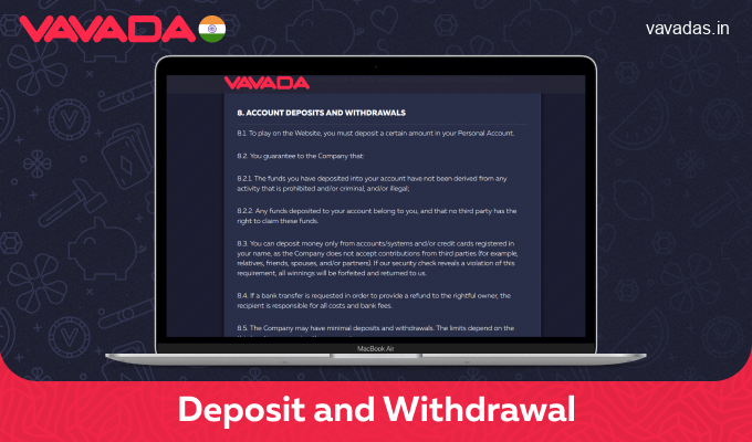 Vavada India payment rules for deposits and withdrawals