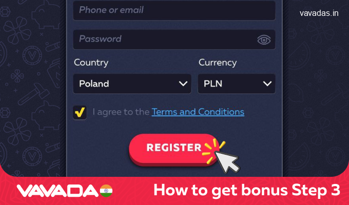 Read the platform rules and click the registration button, step 3