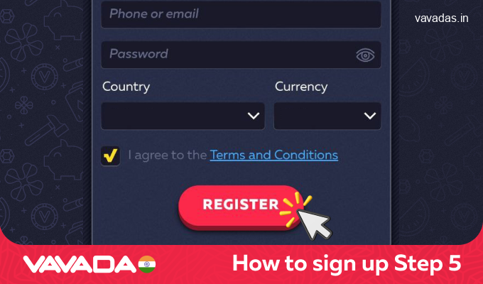Read and agree to the platform rules and click the register button, step 5