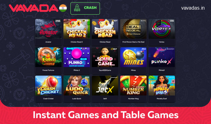Table and quick games in Vavada India