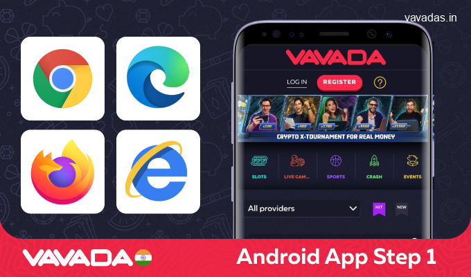 Go to the official Vavada website using your favorite browser, step 1