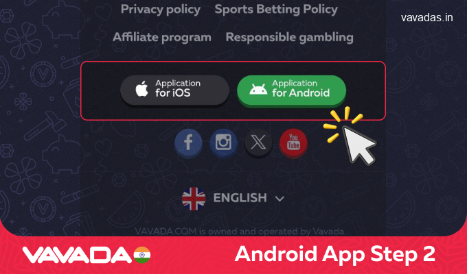 Scroll down the page and click the download button for android, step 2