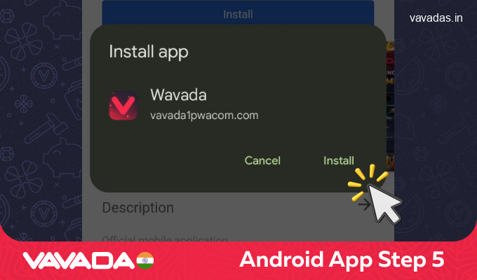 Install the Vavada application, step 5