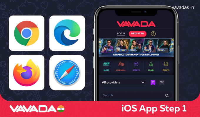 Go to the official Vavada website using your favorite browser, step 1