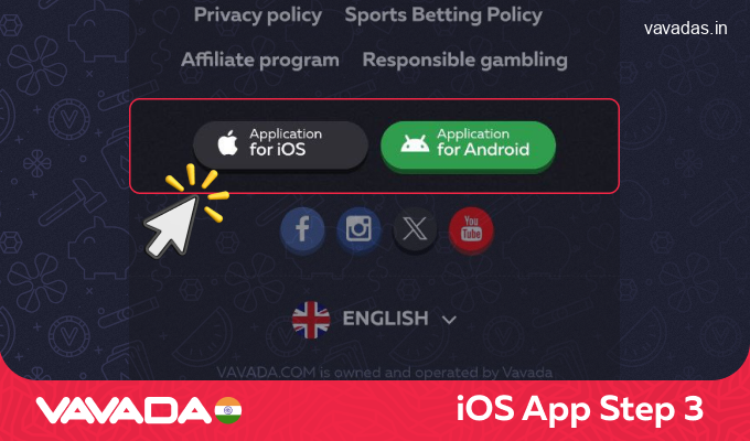 Click on the download button for iOS, step 2