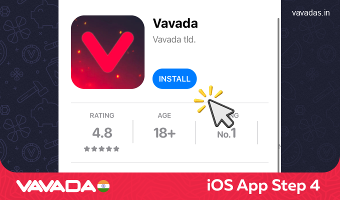 Click the button to install the Vavada application, step 4